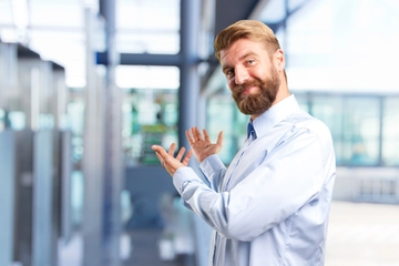 Happy Doctor Guiding the Way to Join a Modern Hospital