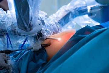 Hospital Surgery Room with Robotic Technology